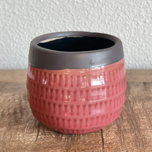 Planter - Red Embossed